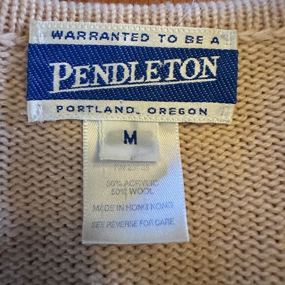 Pendleton Womens Floral Embroidered Cardigan Sweater Button Front Wool Blend M - Picture 5 of 8